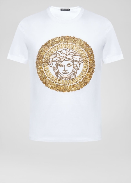 Versace Embroidered Medusa T-shirt Herr - 634198RYA